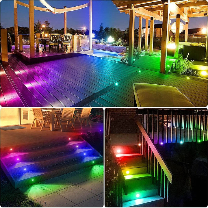 LED Decking Lights Mains RGB 240V Garden Steps Colour Chasing Patio