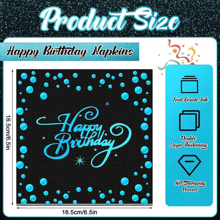 Happy Birthday Napkins Party x48 Tableware Decorations Serviettes Tissues Paper