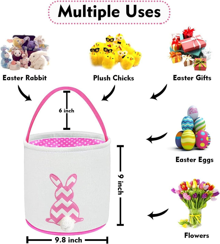 Easter Eggs Hunt Basket Bag Collect Storage Toys Chocolate Party Gifts Bucket