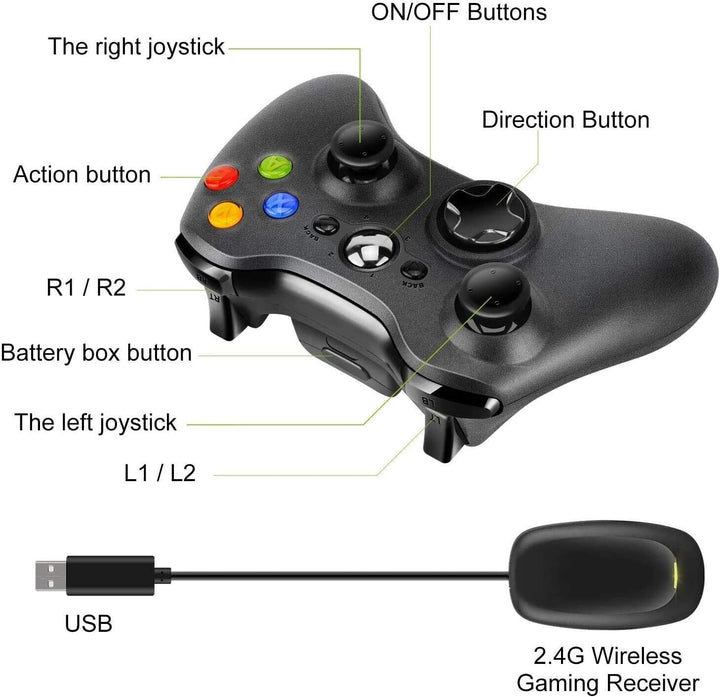 Xbox 360 Wireless Controller Gamepad for Microsoft PC Windows 7/8/10/11 Console