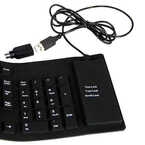 Flexible Silicone Keyboard USB Mini Foldable Keyboard PC Laptop Notebook Travel