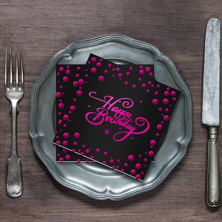 Happy Birthday Napkins Party x48 Tableware Decorations Serviettes Tissues Paper