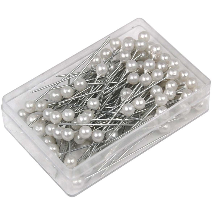 100 Ivory Shimmering Pearl Headed Pins Bridal Floral Craft Wedding Hair Trinket
