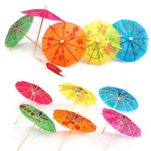 Cocktail Umbrellas Paper Decorations Accessories Party Drinks Fruits Parasols 24