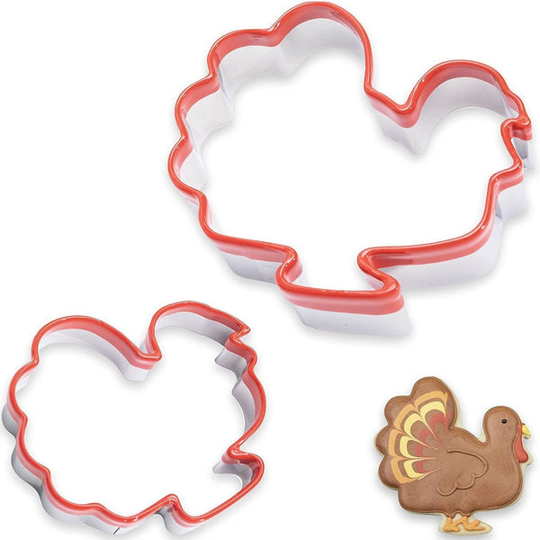 Xmas Turkey Cookie Cutters Biscuit Sandwich Metal Set Shapes for Kids Pastry x2