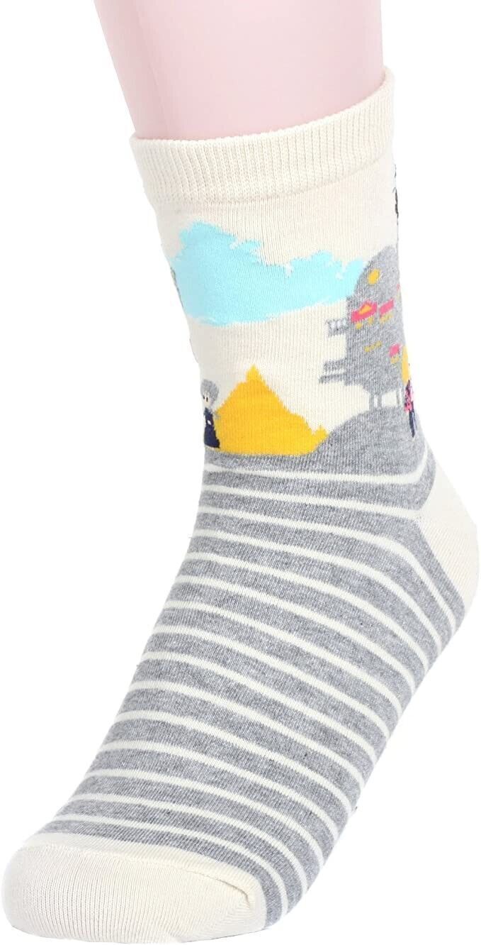 4 Pairs Famous Japan Animation Womens Girls Crew Socks Ladies Miyazaki Hayao
