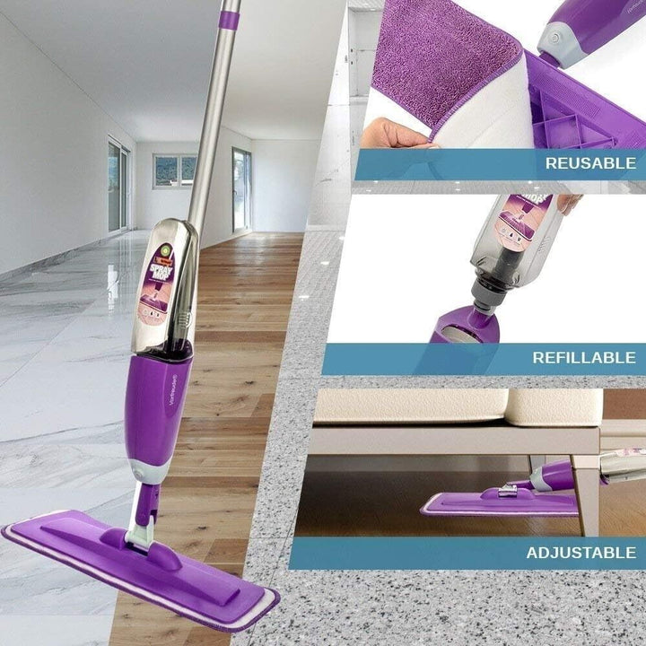 Floor Spray Mop for Cleaning Vinyl Kitchen Washable Microfibre Heads Pads Large