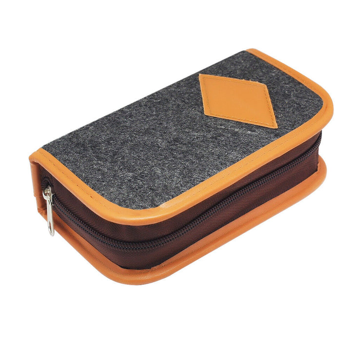 Black & Neutral Shoe Shine Polish Cleaning Brushes Set Kit in Travel Case 