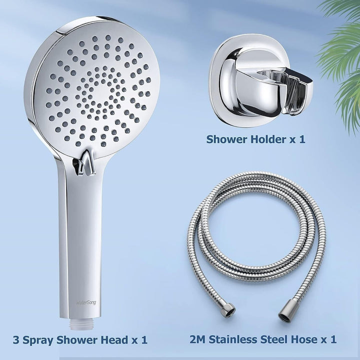 Shower Heads and Hose Set Replacement High Pressure Holder Bracket Rain Large