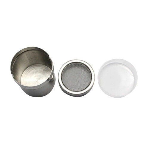 Stainless Steel Chocolate Shaker Icing Cocoa Flour Sugar Cappuccino Sifter & Lid