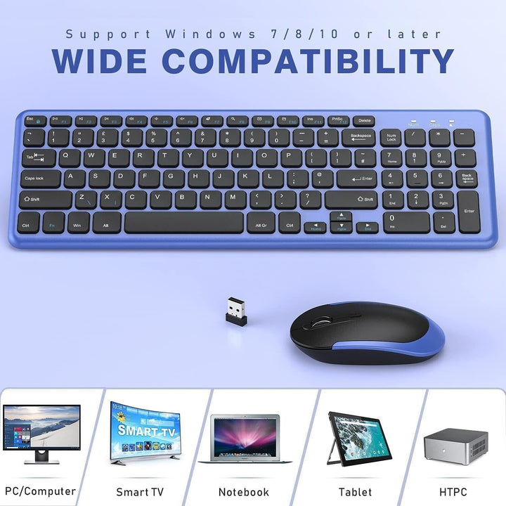 Keyboard and Mouse Wireless Set for Windows Desktop Laptop PC Computer 2.4G