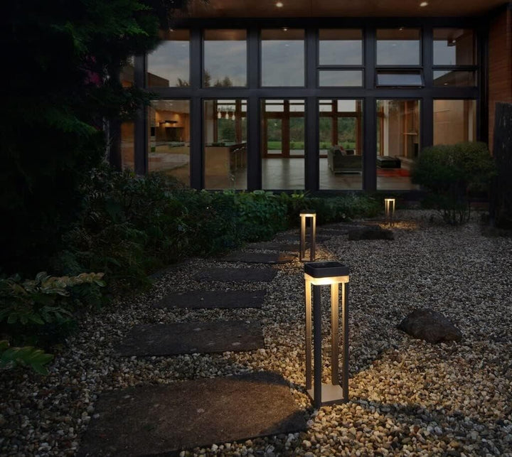 Solar Powered Path Lights Garden Stake Outdoor Adjustable Lantern Ornament White
