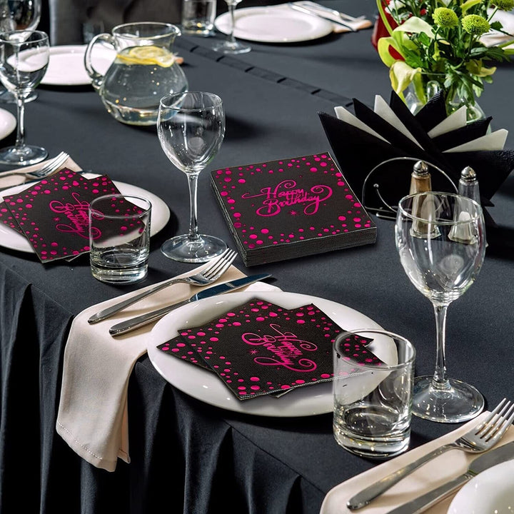 Happy Birthday Napkins Party x48 Tableware Decorations Serviettes Tissues Paper