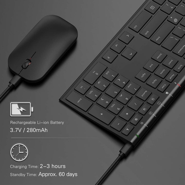 Keyboard and Mouse Rechargeable Set for Windows Desktop Laptop PC Computer 2.4G