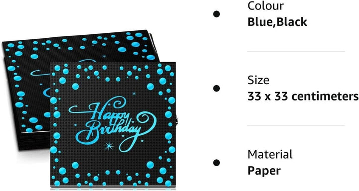 Happy Birthday Napkins Party x48 Tableware Decorations Serviettes Tissues Paper