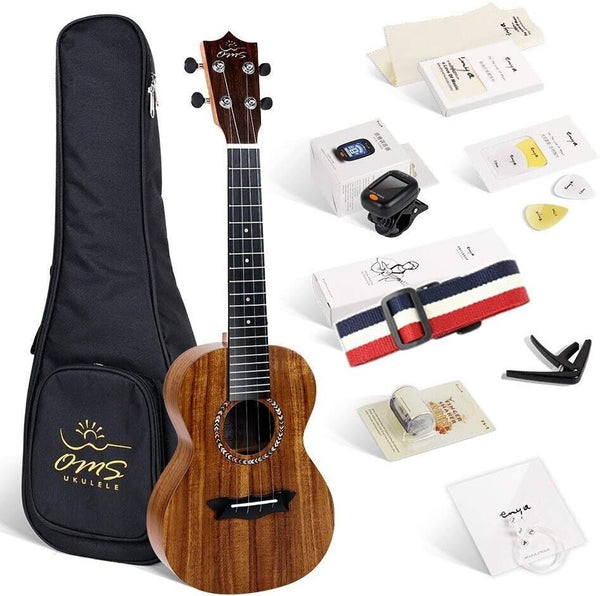 Enya Concert Ukulele with Case Mahogany Top for Starter Kit Beginner Adult Child