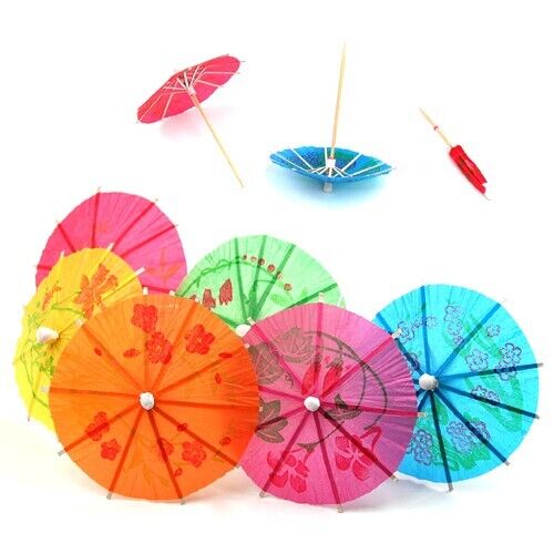 Cocktail Umbrellas Paper Decorations Accessories Party Drinks Fruits Parasols 24