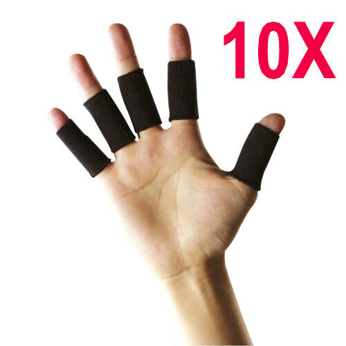 10x Stretchy Finger Protector Sleeve Support Arthritis Sports Aid Wrap Straight