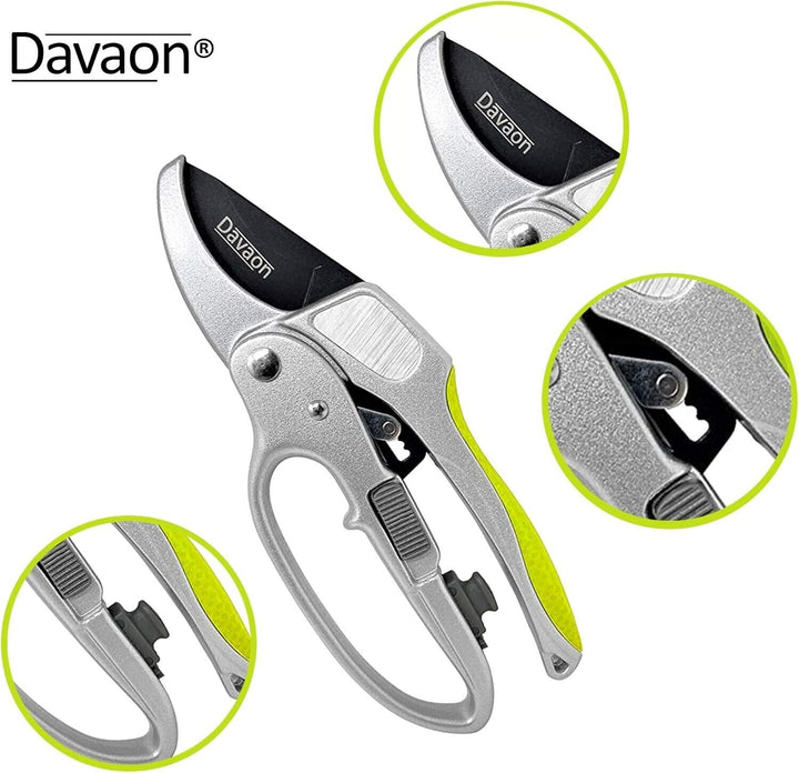 Heavy Duty Garden Secateurs Pruners Shears Snips Anvil Style Cutters Strong