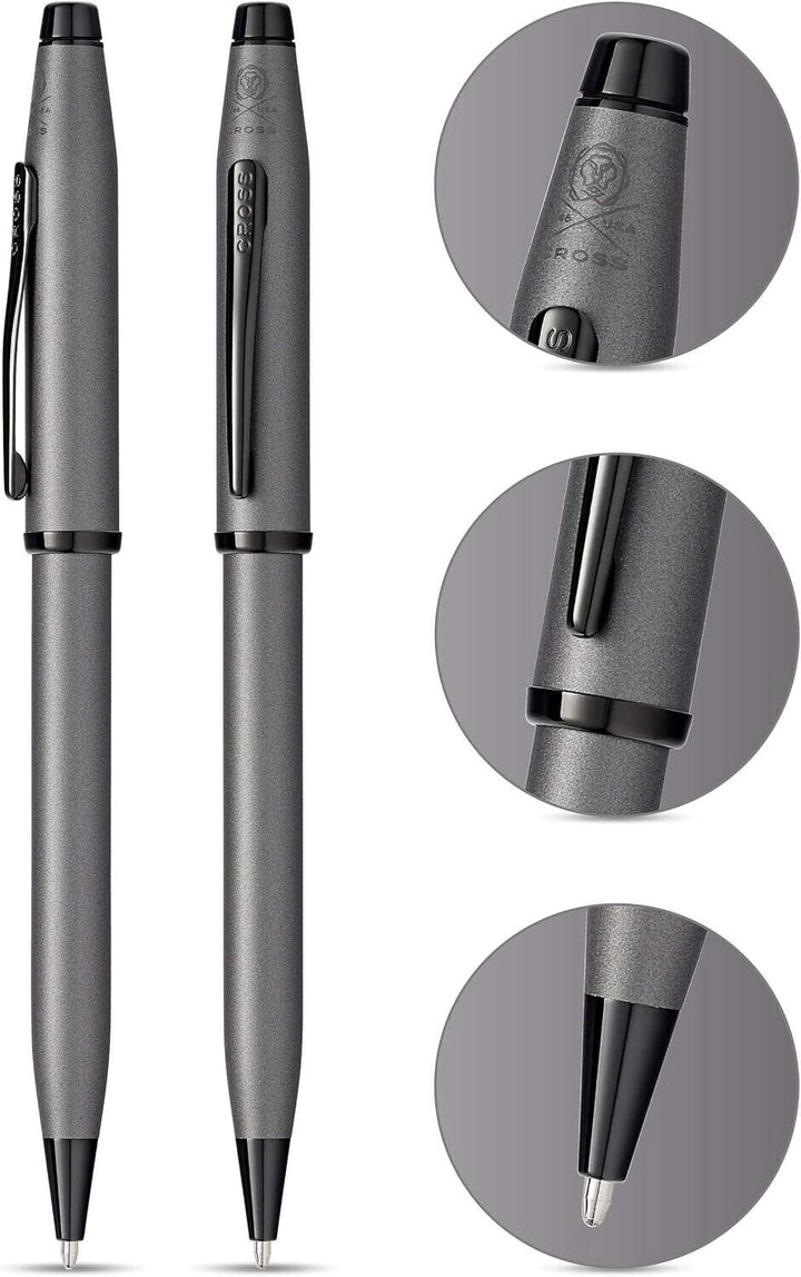 Cross Century II Ballpoint Pen Gun Metal Gray Black Ink Medium Tip Gift Boxed