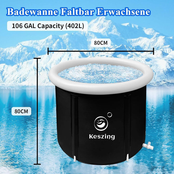 Ice Bath Tub Plunge Pool Barrell with Cover Chiller for Recovery Athlete Outdoor