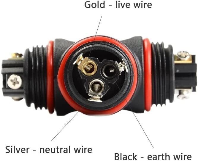 IP68 Waterproof Cable Connector 3 Way Outdoor Electrical Power Lighting Splitter