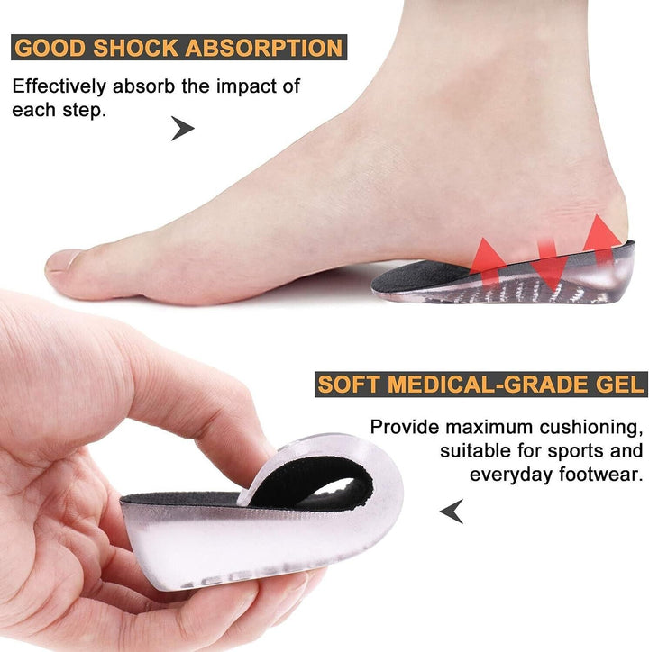 Shoe Height Increase Insoles Mens 3.5cm for Taller Insert Gel Heel Wedges Boost