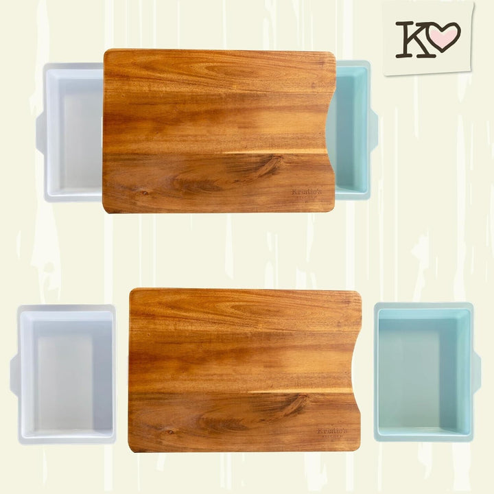 Wood Chopping Board Large Block Set with Tray for Kitchens Food Prep Meal