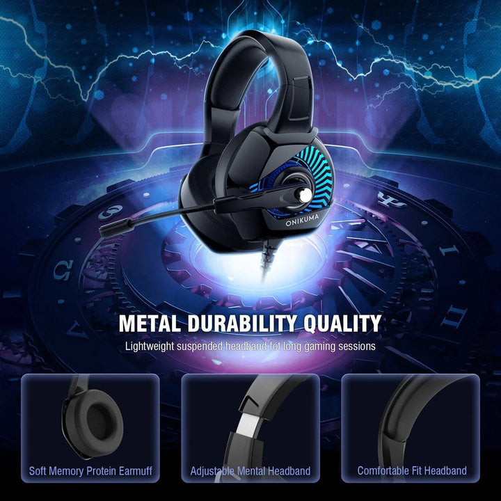 Gaming Headset with Microphone for PC Laptop PS4 Xbox One PS5 Headphones LED USB