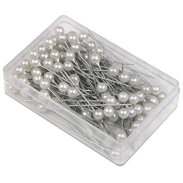 100 Ivory Shimmering Pearl Headed Pins Bridal Floral Craft Wedding Hair Trinket