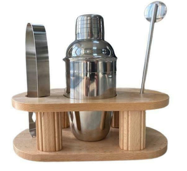 3 Piece Cocktail Shaker Maker Set With Stand Mixer Bar Stainless Steel Drinks 