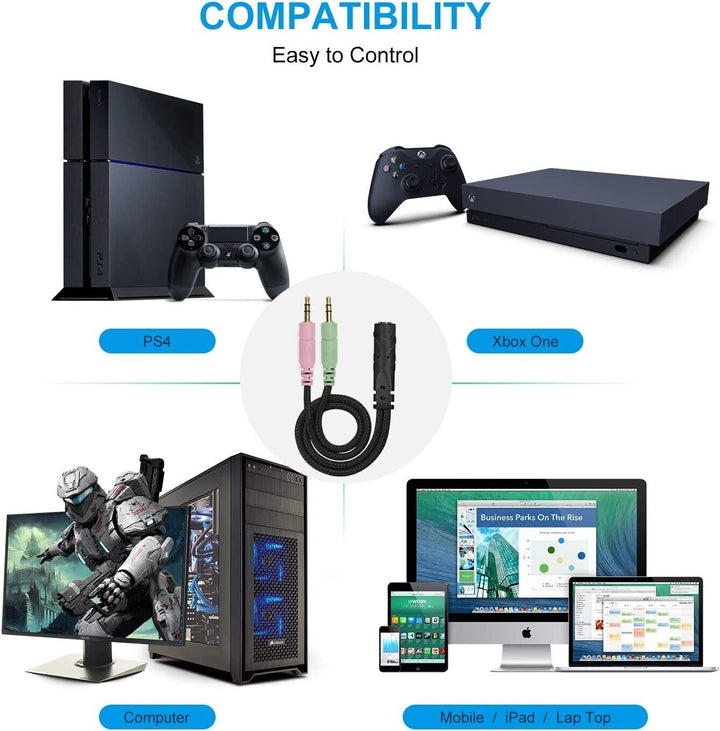 Gaming Headset with Microphone for PC PS4 Xbox One PS5 Headphones LED USB Wired
