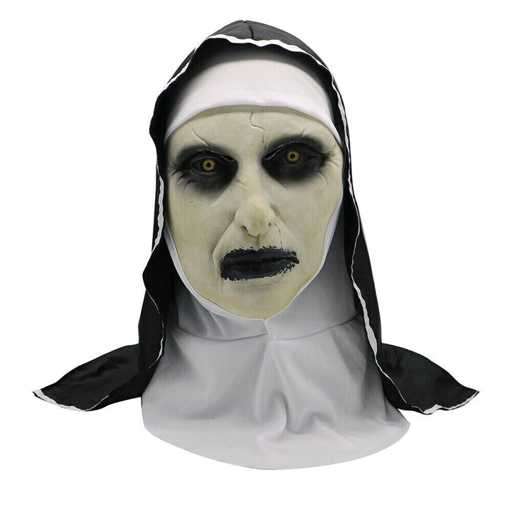 Halloween Fancy Dress Mask Conjuring Costume Scary Spooky Full Latex Nun Horror