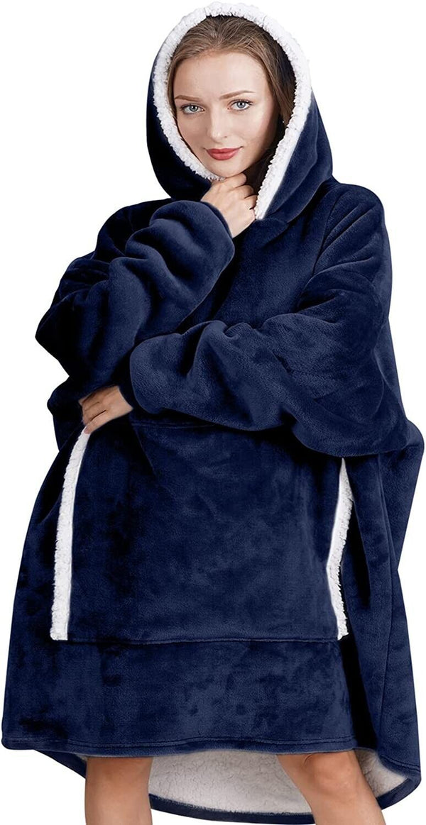 Adult Hoodie Blanket Oversized Super Soft Plush Sherpa Big Hooded Sweatshirt