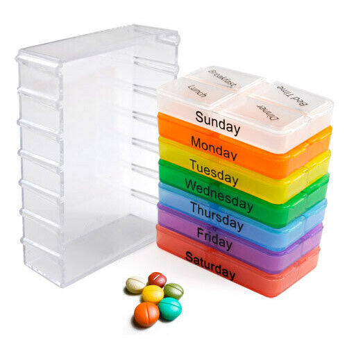 7 Day Pill Mini Box Tablet Holder Medicine Dispenser Organisers Tablets Case