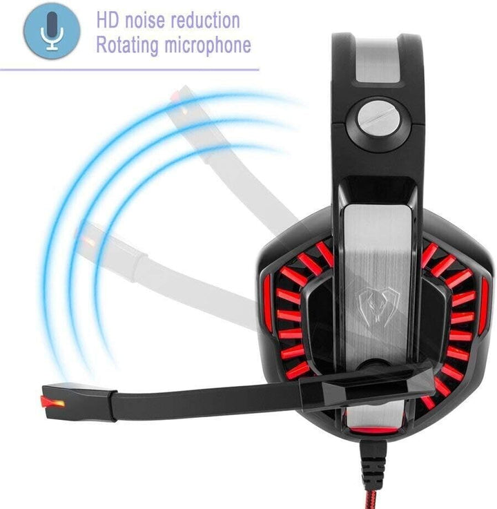 Gaming Headset with Microphone for PC Laptop PS4 Xbox One PS5 Headphones LED USB