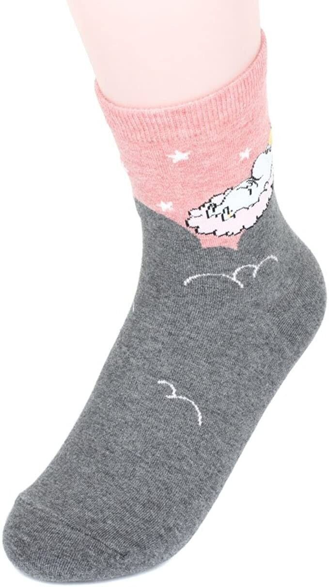 4 Pairs Moomin Womens Girls Crew Socks Cartoon Ladies Ankle Clothing Xmas Gift