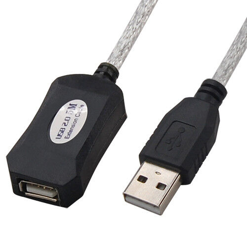 5M USB Active Repeater Cable Extension Lead for Computer Plug Socket Extender
