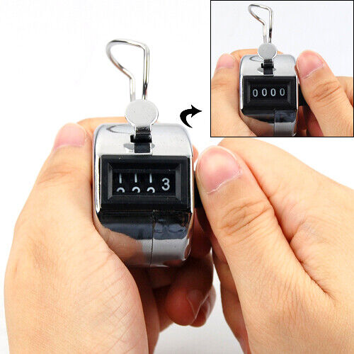 Mechanical Tally Counter Hand Held 4 Digit Palm Golf Finger Counting Clicker