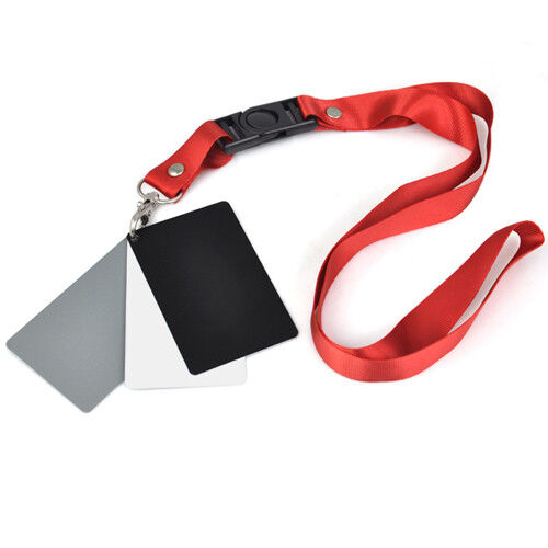 3in1 Digital 18% Gray/White/Black Card Set Photography Exposure Balance Strap
