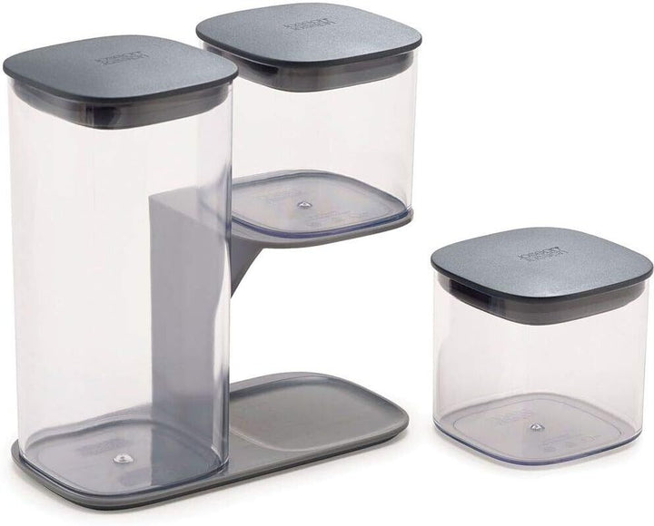 Joseph Joseph Kitchen Storage Containers Boxes Jar Set Podium Stand Grey Rack