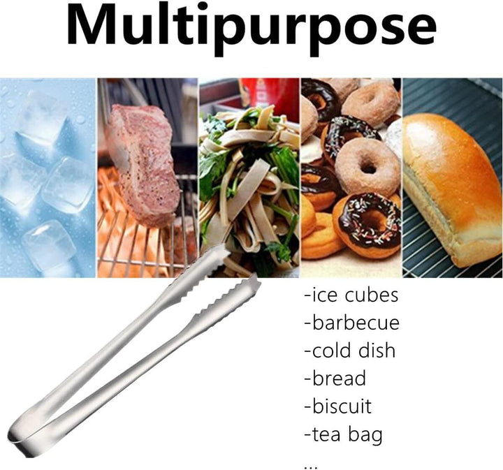 Ice Cube Tongs Small Stainless Steel Serving Sugar Sweets Kitchen Buffet Lemon