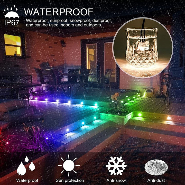 LED Decking Lights Mains RGB 240V Garden Steps Colour Chasing Patio
