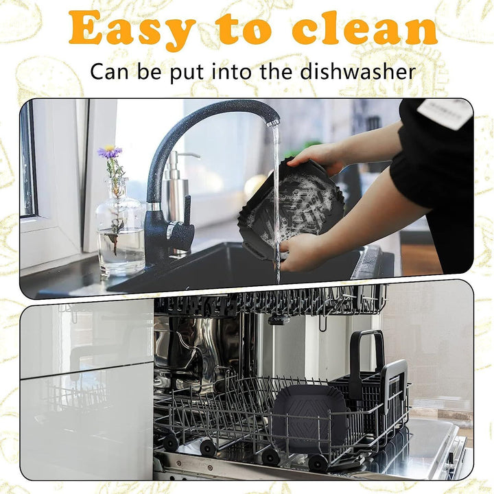 Air Fryer Silicone Liners Square Oven for Ninja With Handles Large Accessories