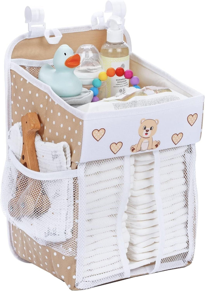 Baby Nappy Caddy Organiser Large Set Movable Nursery Diaper Nappy Cart Portable