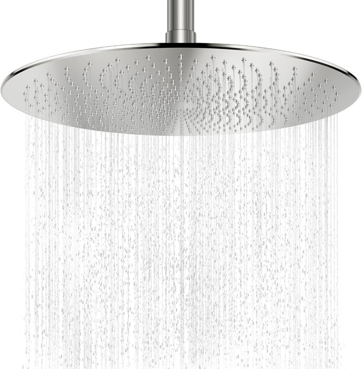 Rain Shower Head Round 10" Fixed High Pressure 600 Nozzles Modern Bathroom Mount