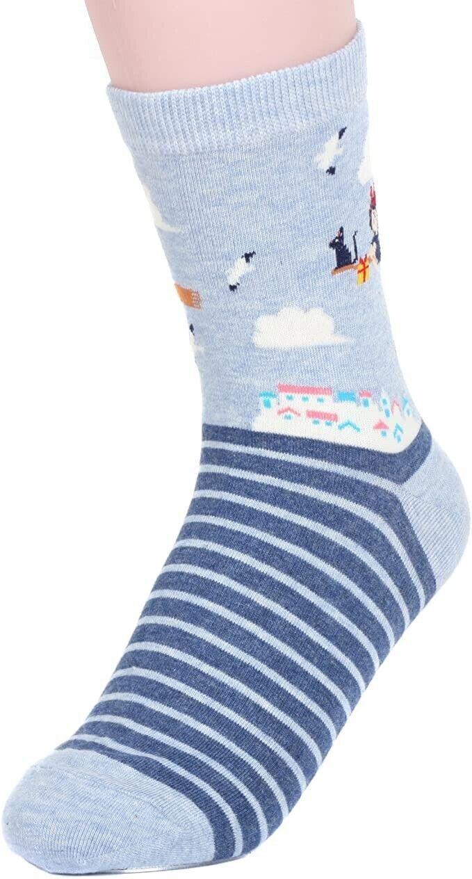 4 Pairs Famous Japan Animation Womens Girls Crew Socks Ladies Miyazaki Hayao