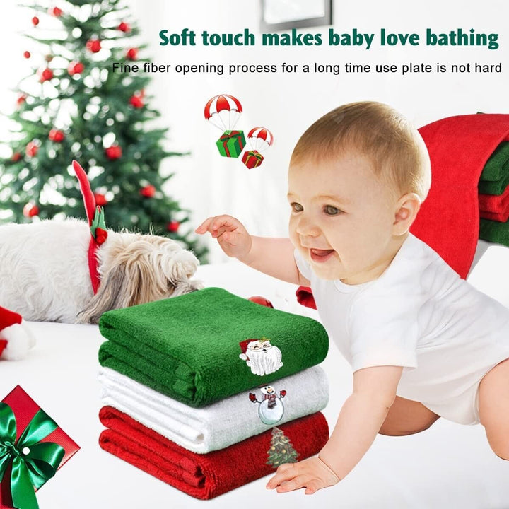 Xmas Hand Tea Towls Set Kitchen Bath 3 Pack Cooking Cleaning Baking 100% Cotton