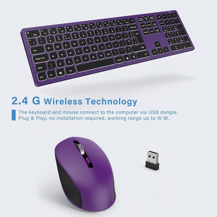 Backlit Keyboard and Mouse Set Rechargeable for Computer Laptop PC Windows USB