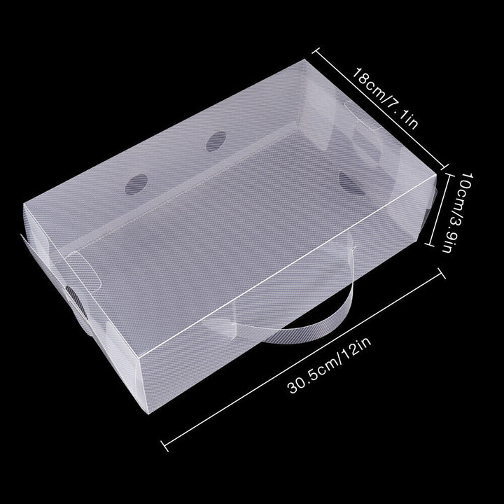 Womens Shoe Boxes Storage Ladies Plastic Clear Stackable Foldable Organizers